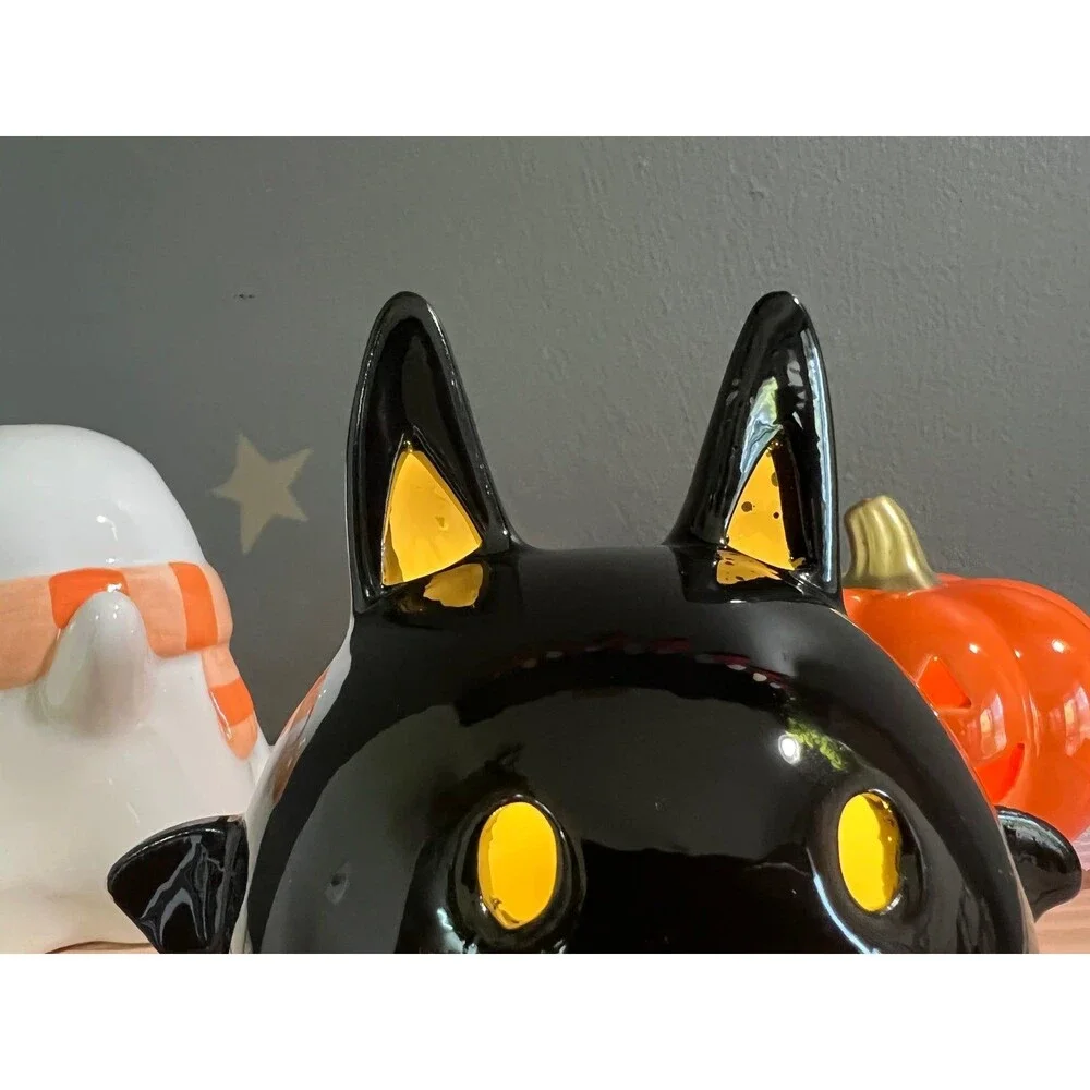 Target Bullseye BP Ceramic Light Up Pumpkin Bat Ghost NWT